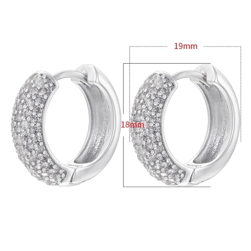 1 Pair Minimalist Commute Geometric Inlay Copper Zircon 18K Gold Plated Earrings