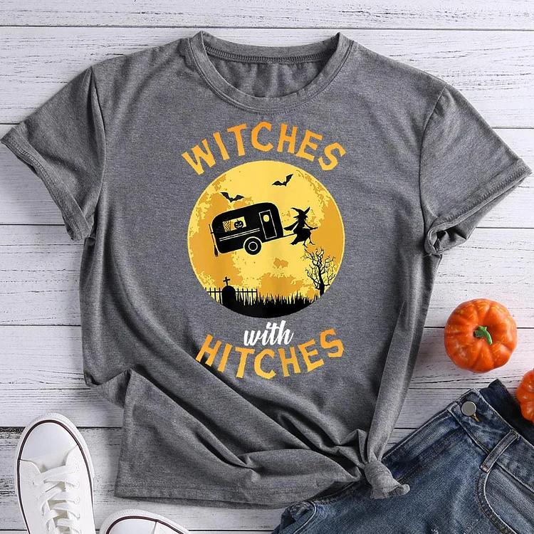 Witches with hitches Halloween T-Shirt Tee -07876-Annaletters