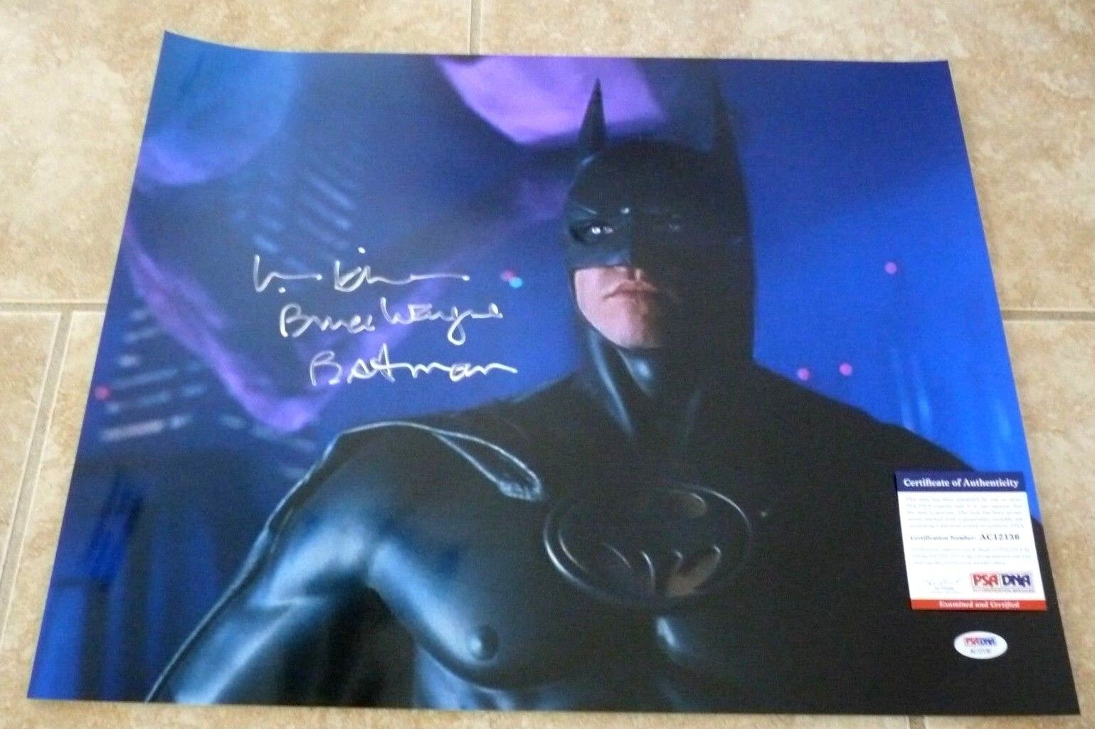 Val Kilmer Batman Bruce Wayne Signed Autographed 16x20 Photo Poster painting PSA Certified #1 G1