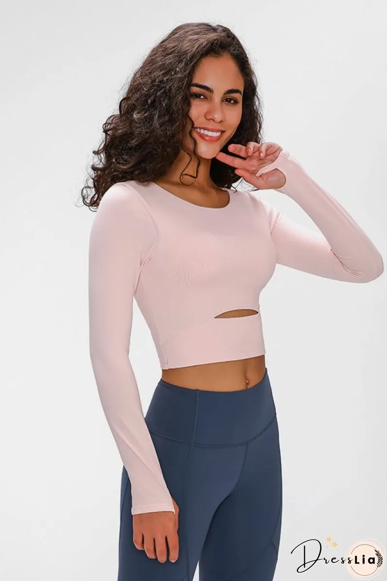 Long Sleeve Cropped Top With Sports Strap