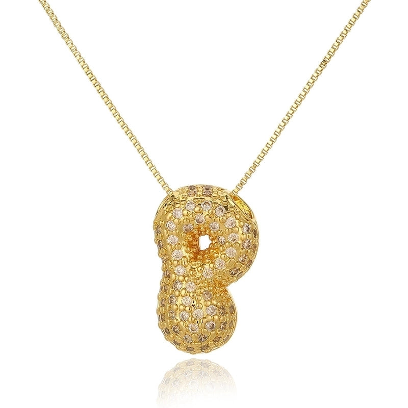 Copper Plating Letter Pendant Necklace