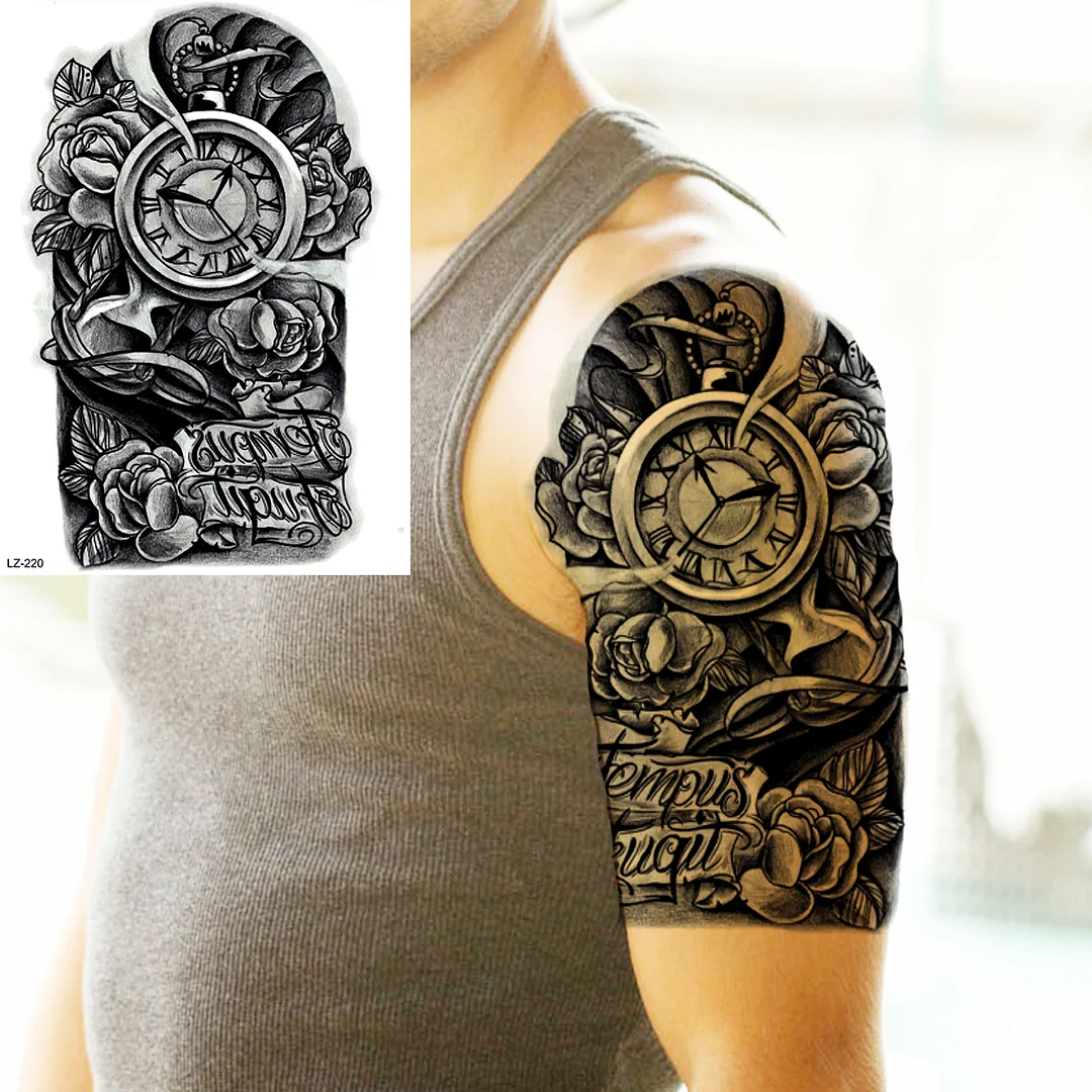 Sdrawing High Quality Lion Tiger Temporary Tattoos For Men Boys Realistic Fake Black Waterproof Tattoos Decal For Adult Party Supplies