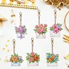 6Pcs DIY Diamond Painting Flower Keychain