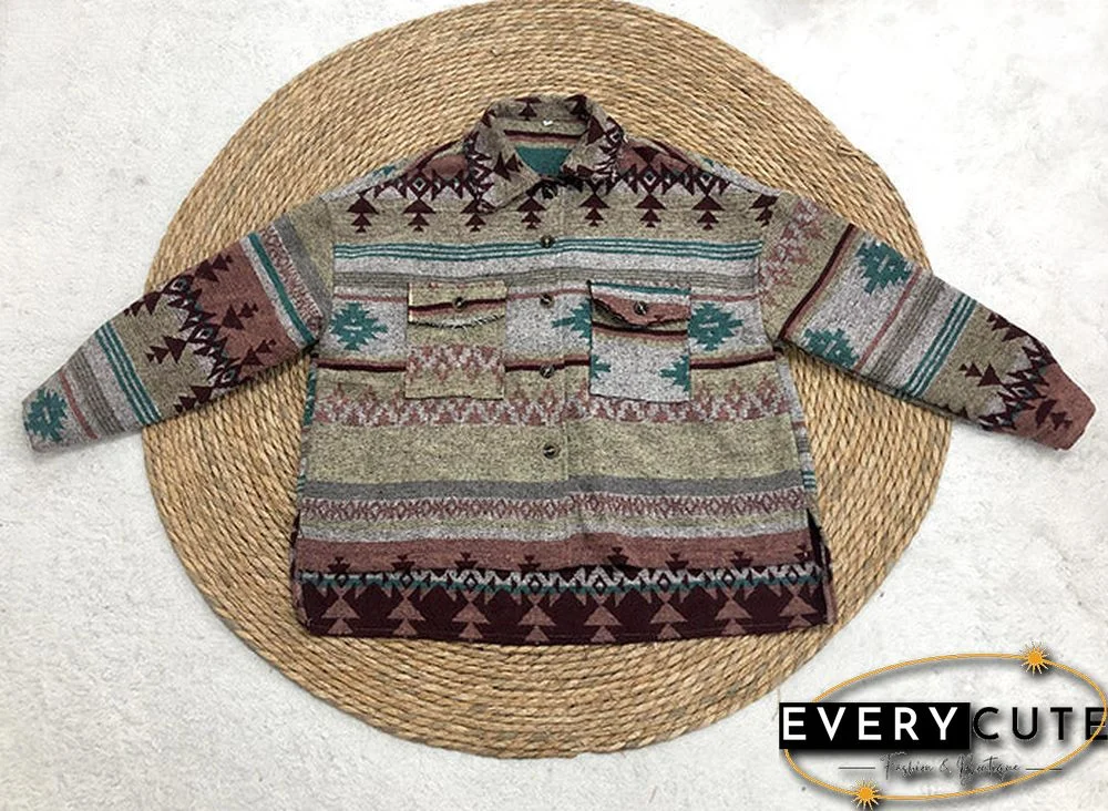 Casual Button Down Jacket Top