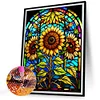 5D diy volle runde bohrer diamant malerei buntglas sonnenblume dekor (a7373)