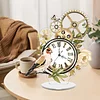 Acrylic Special Shape Flower Bird Diamond Painting Clock Ornaments Kit