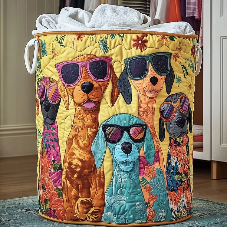 Whimsical Dachshund Quilted Laundry Basket GFTONT4519