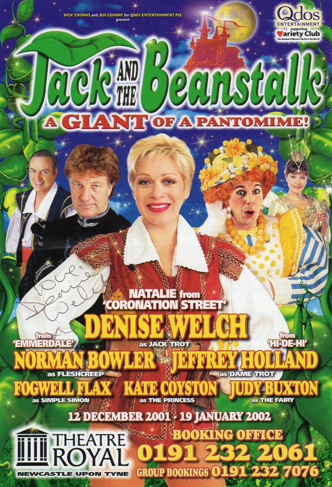 DENISE WELCH , AUTOGRAPH, THEATRE FLYER