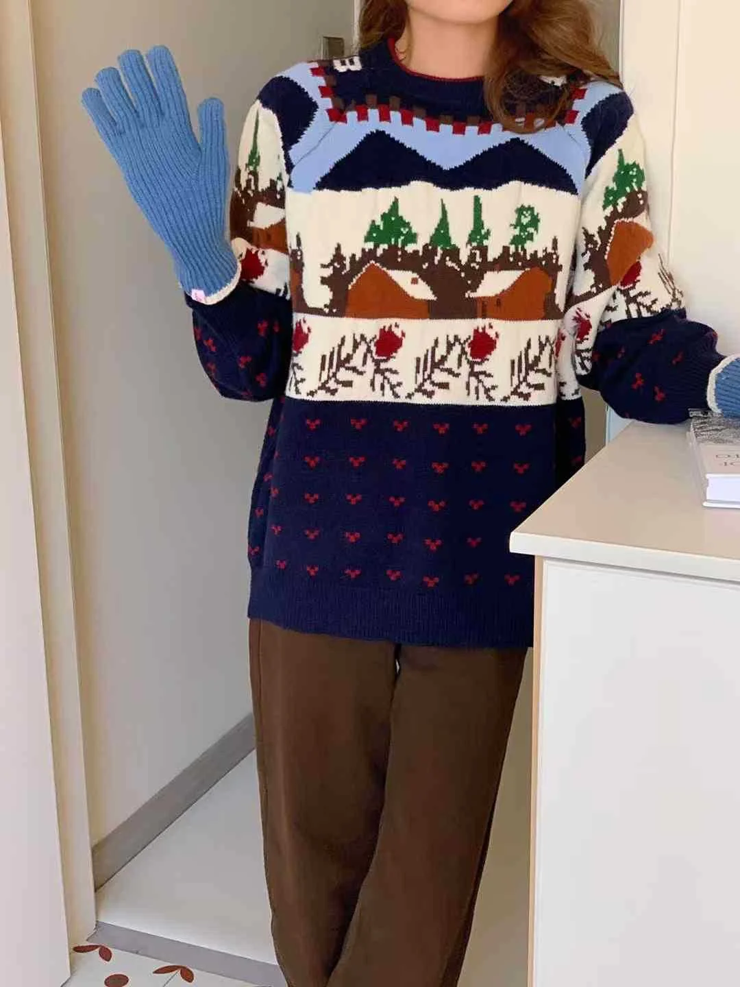 Chicfifth Sweater Women Winter Long Sleeve High Quality Autumn Vintage Top Knitted Cardigan