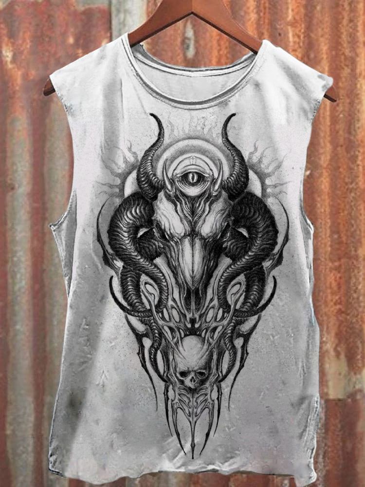 Unisex Vintage Horror Demon Print Vest / Rvogue / Rvogue