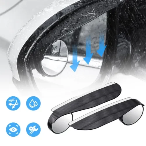 Dronehint 2Pcs Car Side Rearview Mirror Rain Eyebrow Visor Carbon Fiber Rain Cover Parts (For: BYD) Parts