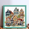 Colored Houses-18CT Stamped Cross Stitch 40*40cm/15.75*15.75in