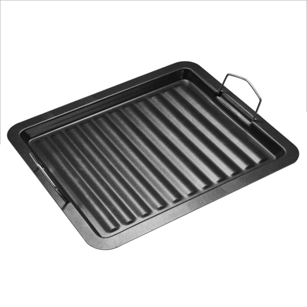 

Kitchen Baking Plate Frying Pan Rectangle Non-stick Grill Cookware BBQ Tray, 501 Original