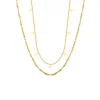 Double Layer Collarbone Golden Silver Necklace