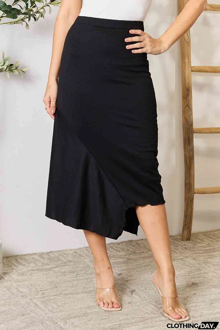 Culture Code Full Size High Waist Midi Skirt