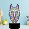 DIY Diamond Painting 7 Color Night Light Lamp Home Decoration Ornament Gift Kit(Wolf)