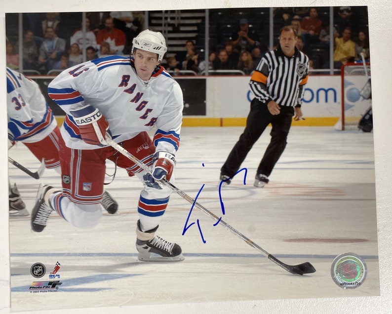 Tom Poti Signed Autographed Glossy 8x10 Photo Poster painting New York Rangers - COA Matching Holograms