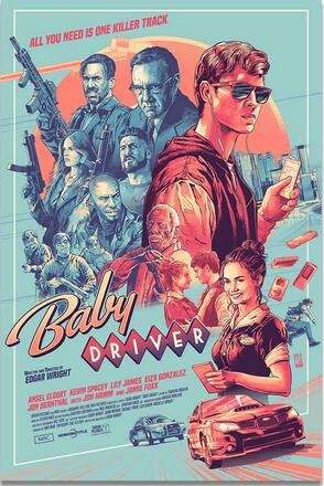 More Style Baby Driver Classic Movie Art Print Silk Poster for Your Home Wall Decor 24x36inch