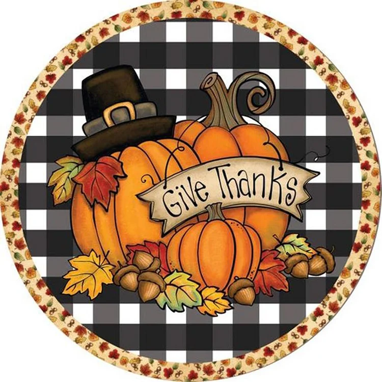 Pumpkin - Full Round Drill Diamond Painting - 30x30cm(Canvas)