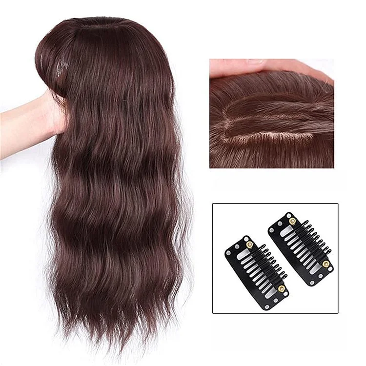 (🎁2024 New Year Hot Sale🎁)Wavy Natural Hair Toppers With Bangs