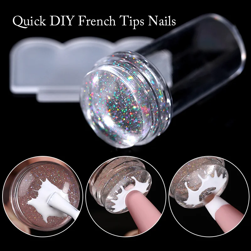 DIY Silicone French Manicure Stamp & 25 Colors of Nail Polish for Optional