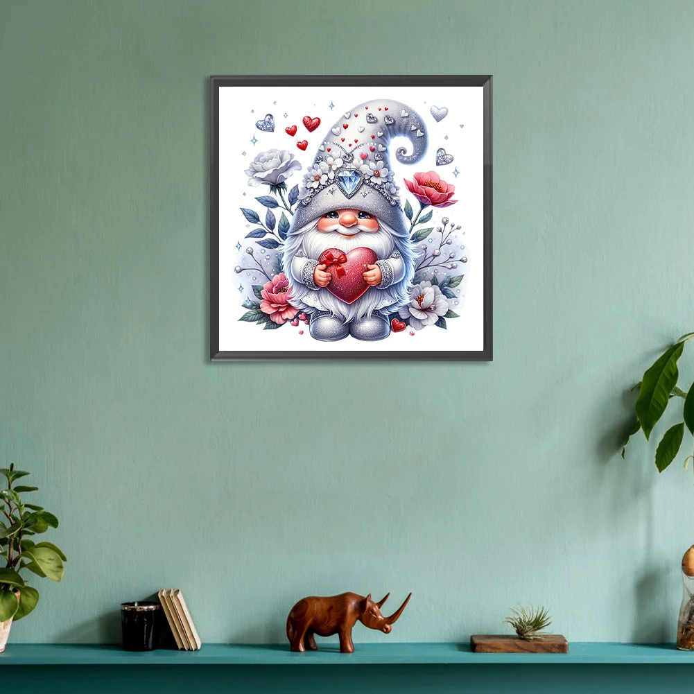 Diamond Painting - Full Round Drill - Valentines Day Gnome(Canvas|30*30cm)