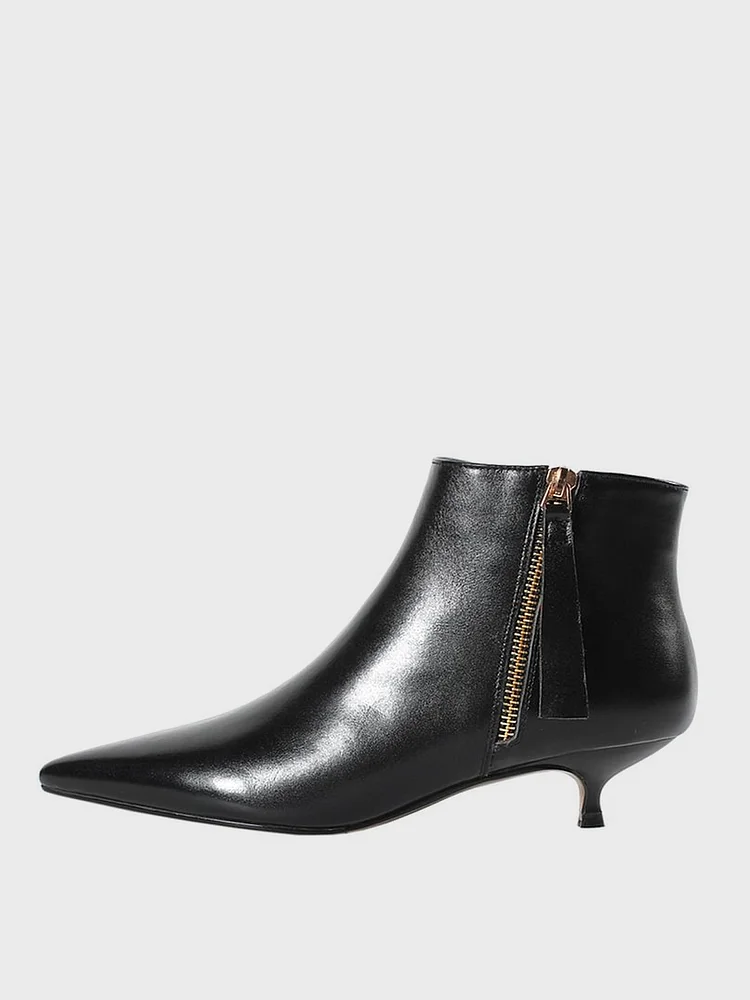 40mm Women's Apricot Bottom Ankle Boots Party Shoes Side Zipper Low Heel Short Boots Stiletto Heels Pumps