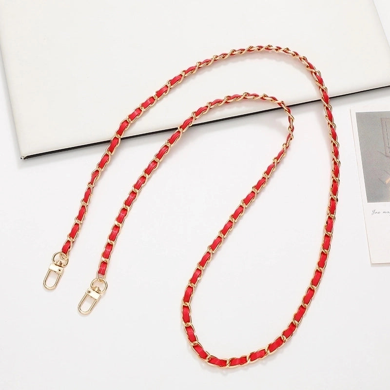 Elegant Solid Color Pu Leather Plating Chain Bag Pendant Mobile Phone Chain