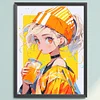 Girl Drinking Juice - 11CT Stamped Cross Stitch - 40*53cm