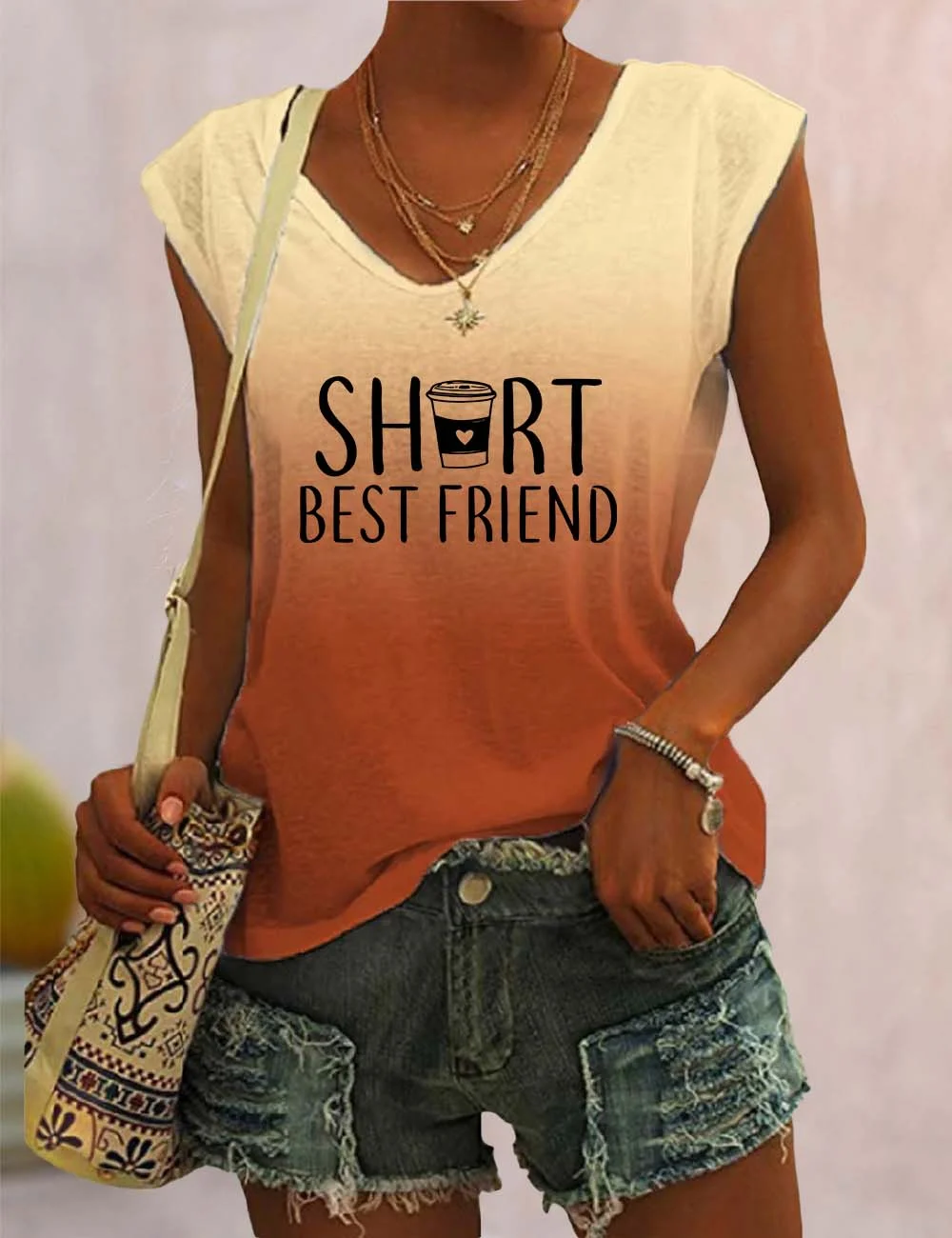 Tall/Short Best Friend V Neck Tank