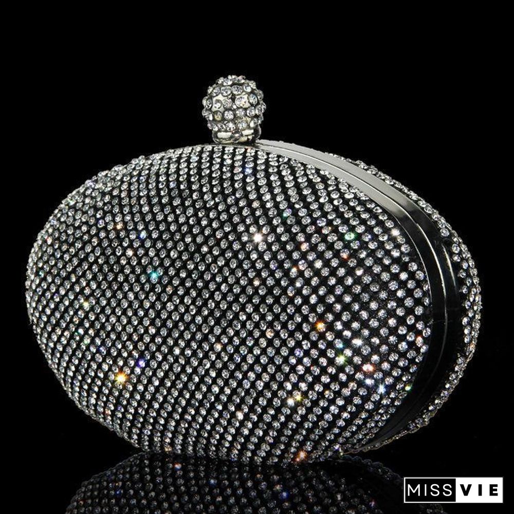 Women Oval Shape Shining Handbag