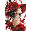 Stamped Cross Cross cross stitch kit for Adults Red Hat Lady 11CT 24x16in tapestrymarket