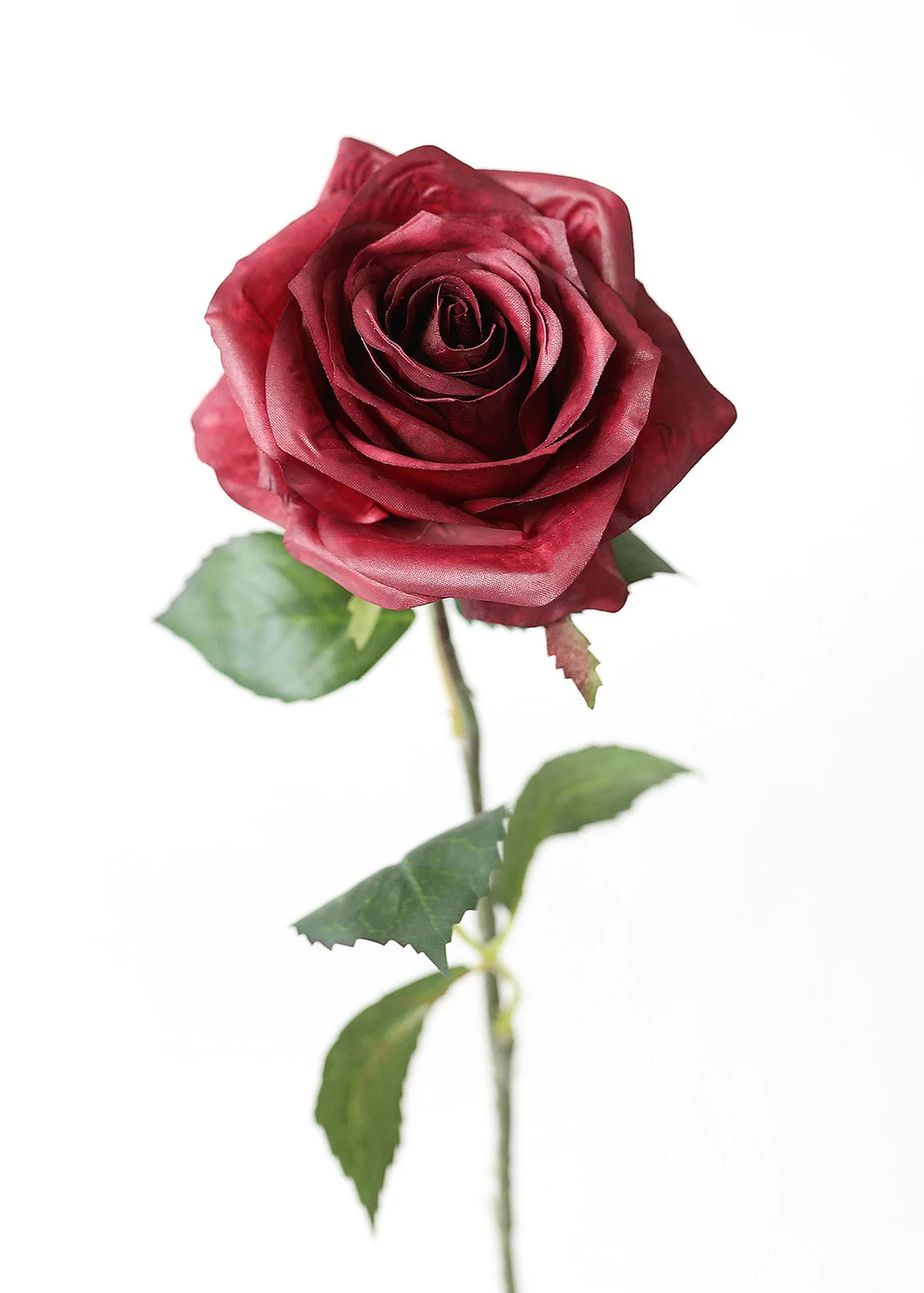 Burgundy Fake Flowers Rose - 21.5"