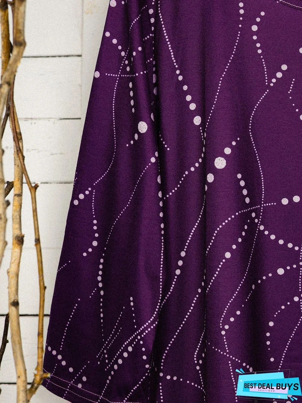 Cotton-Blend Half Sleeve Tunic Top