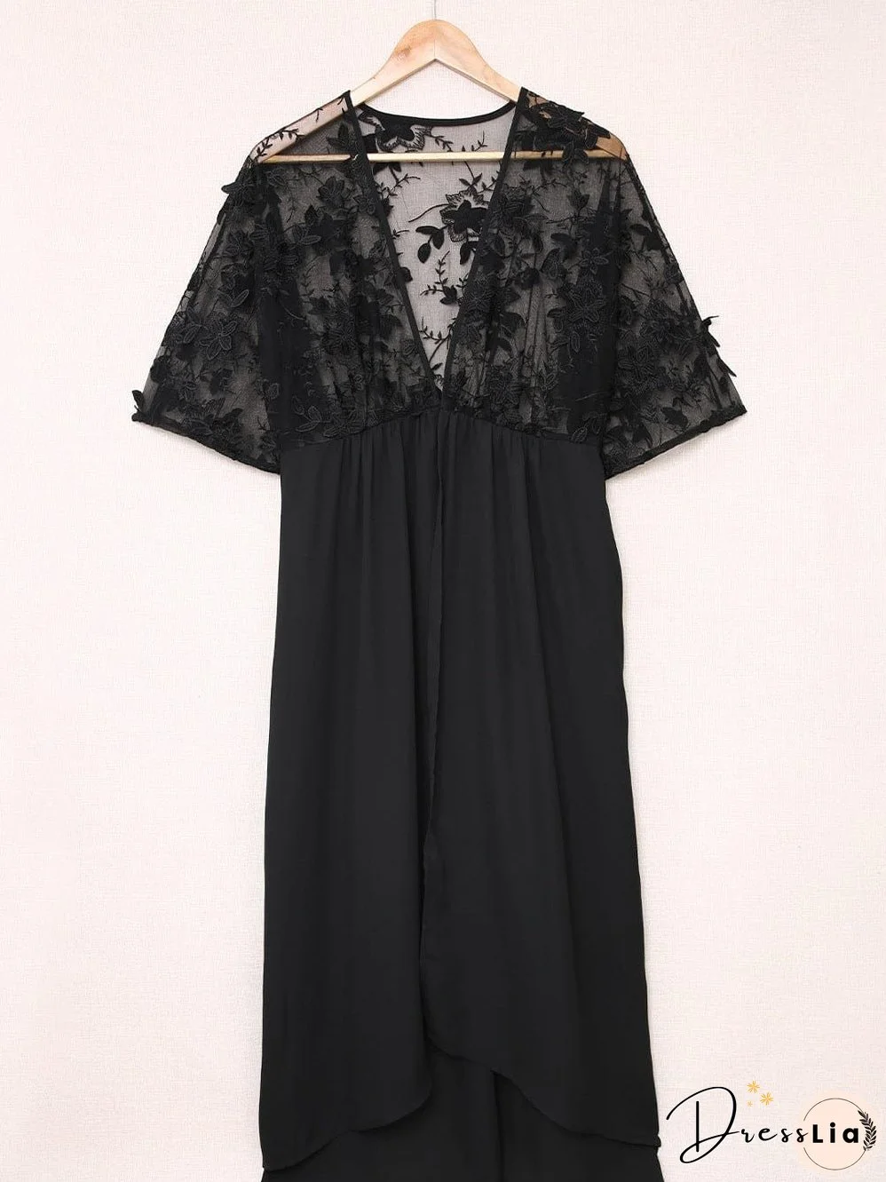 Elegant Pink Floral Lace Kimono Cover-Up