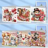 6Pcs Valentines Day Diamond Painting Greeting Card