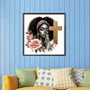 Fille noire priant - perceuse ronde peinture diamant - 45*45cm (foret abdominal partiel)