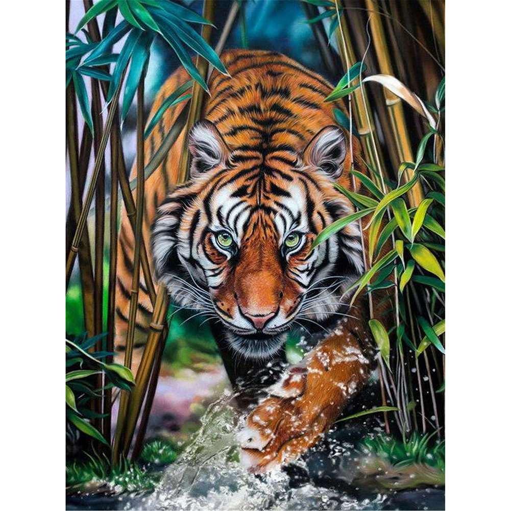 

40*50CM - Round Drill Diamond Painting - Jungle Tiger, 501 Original