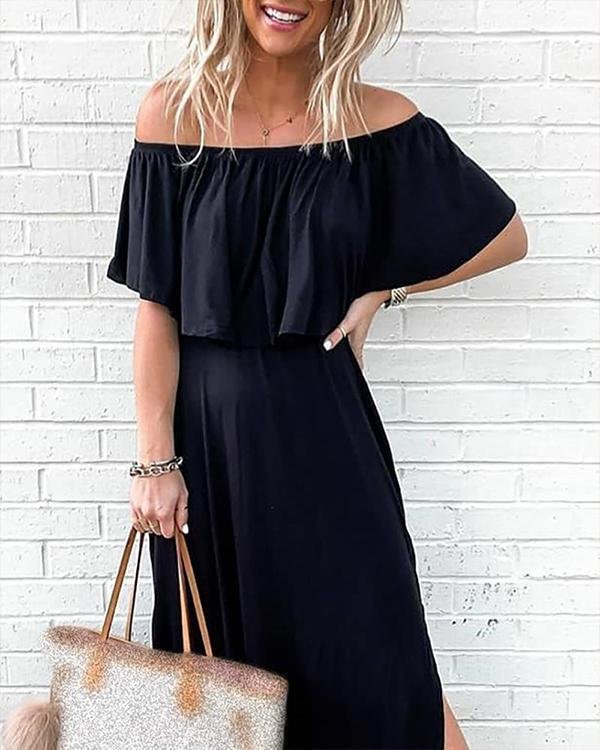 casual flowy off shoulder summer holiday maxi dresses p94416