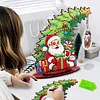 Santa Claus Photo Xmas Tree 5D DIY Diamond Art Tabletop Wood Decoration Ornament Kit