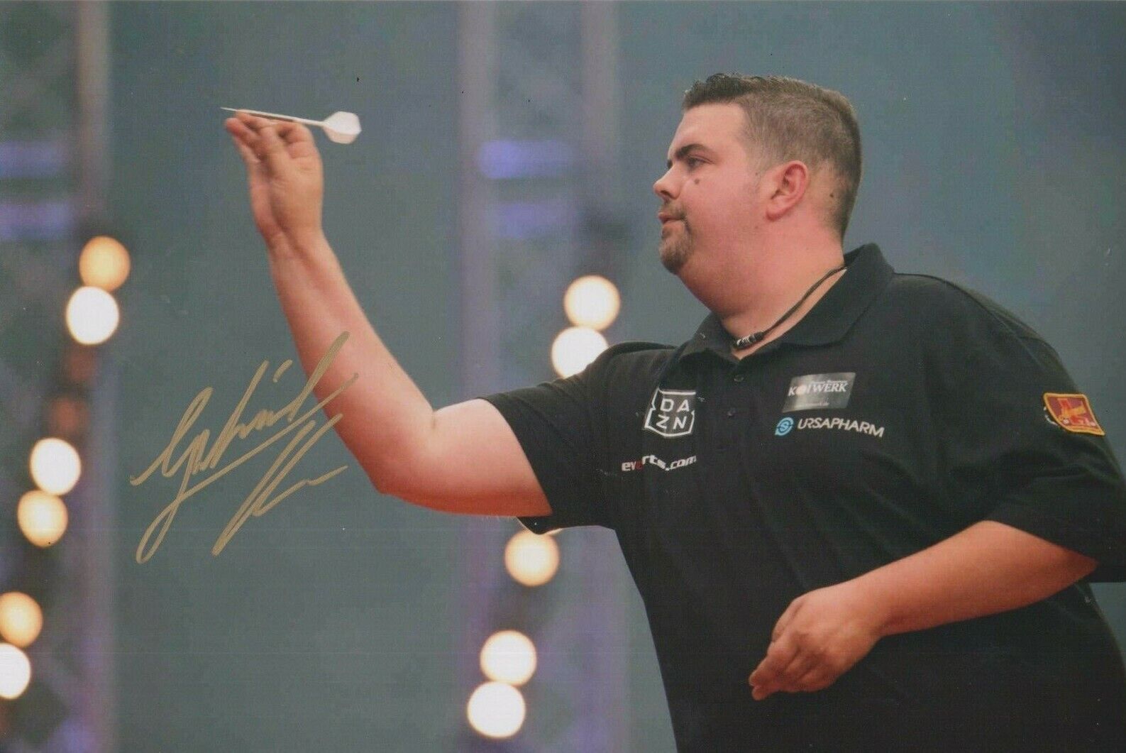 Gabriel Clemons **HAND SIGNED** 8x12 Photo Poster painting ~ Darts ~ AUTOGRAPHED