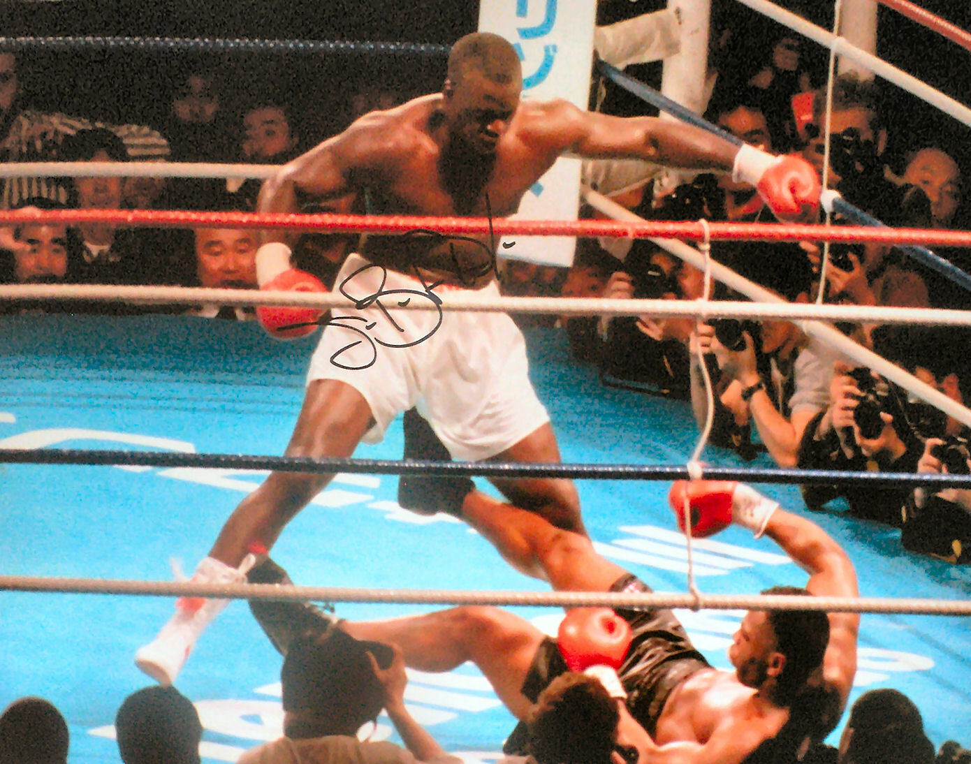 JAMES BUSTER DOUGLAS WORLD CHAMPION SIGNED BOXING KO Photo Poster painting v TYSON COA PROOF