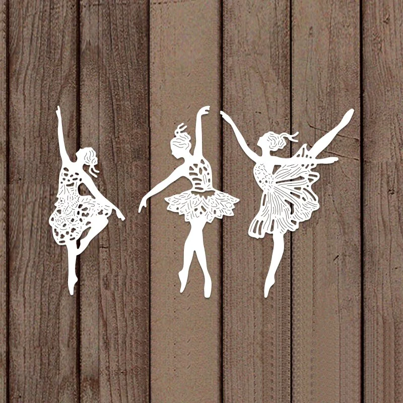 3pcs Beautiful Ballet Girl Metal Cutting Dies For DIY Scrapbook Cutting Die Paper Cards Embossed Decorative Craft Die Cut New