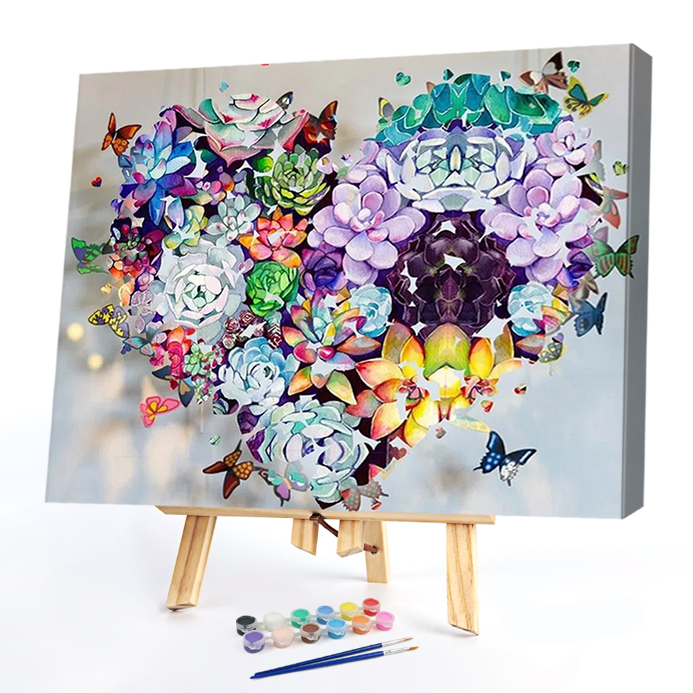 

50*40CM - Paint By Numbers - Succulent Heart, 501 Original
