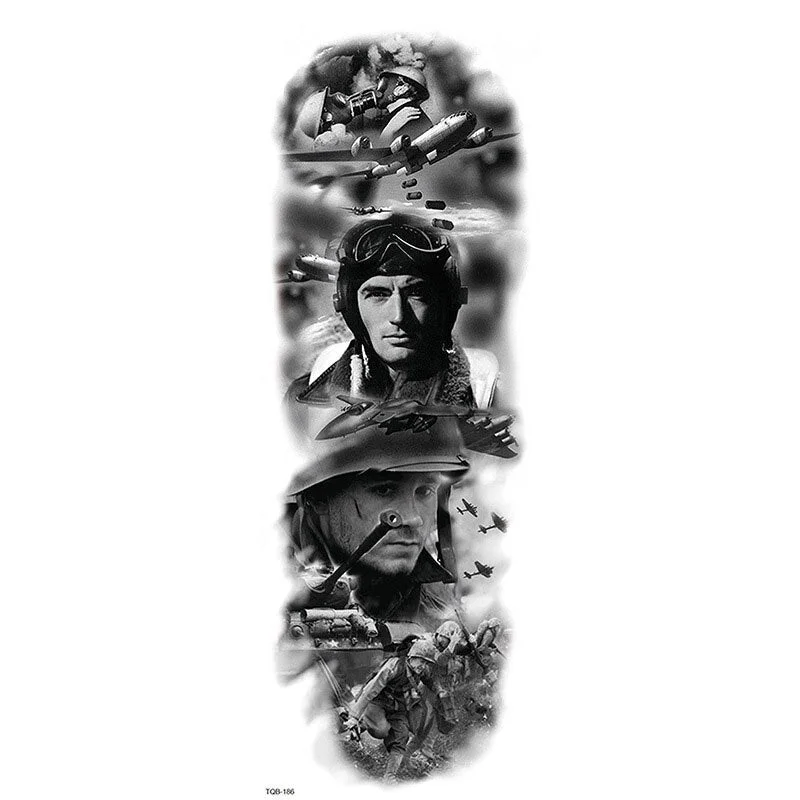 Large Arm Sleeve Tattoo Lion King Clock Outfit Rose Waterproof Temporary Tatto Sticker Skull Body Art Full Fake Tatoo Women Men