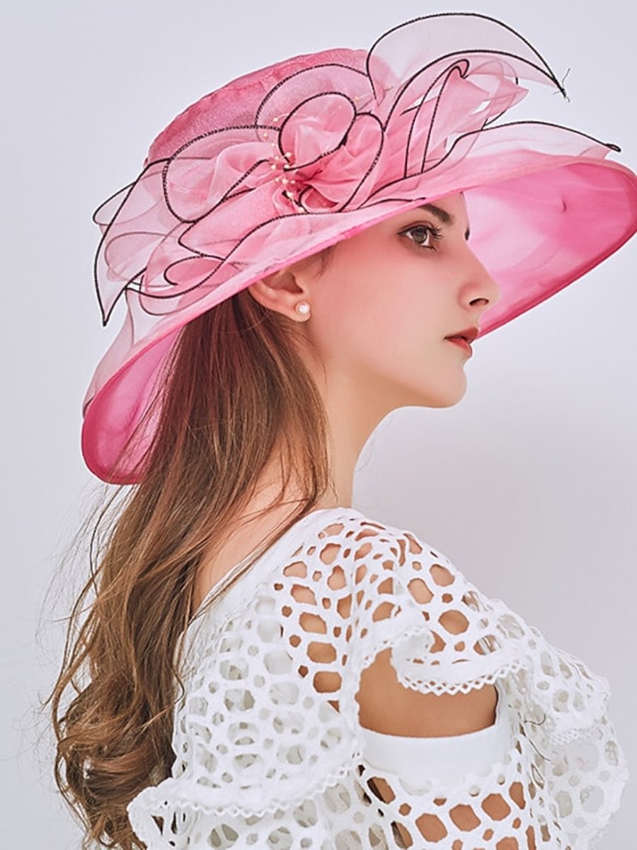 Women's Party Hat Street Modern Style Stylish Flower Sun Protection Hat