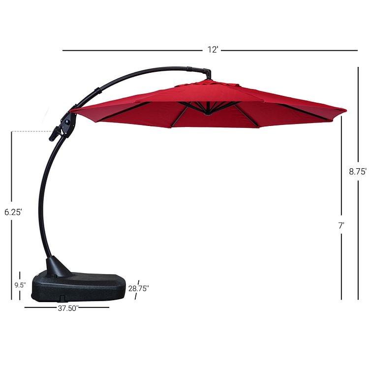 Napoli Offset Umbrella Red