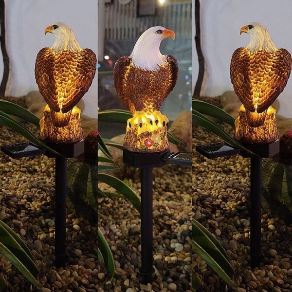 Eagle Figure Garden Solar Post - tree - Codlins