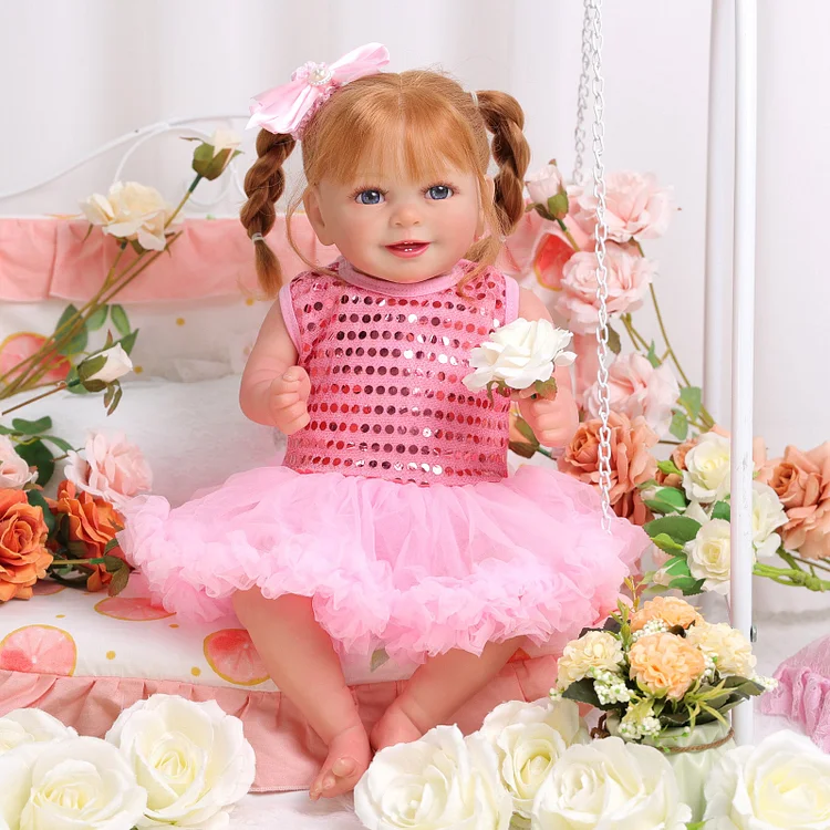 Babeside Doreen 20'' Realistic Reborn Baby Doll Smiling Shiny Pink Princess Girl Awake Sweet And Lovely