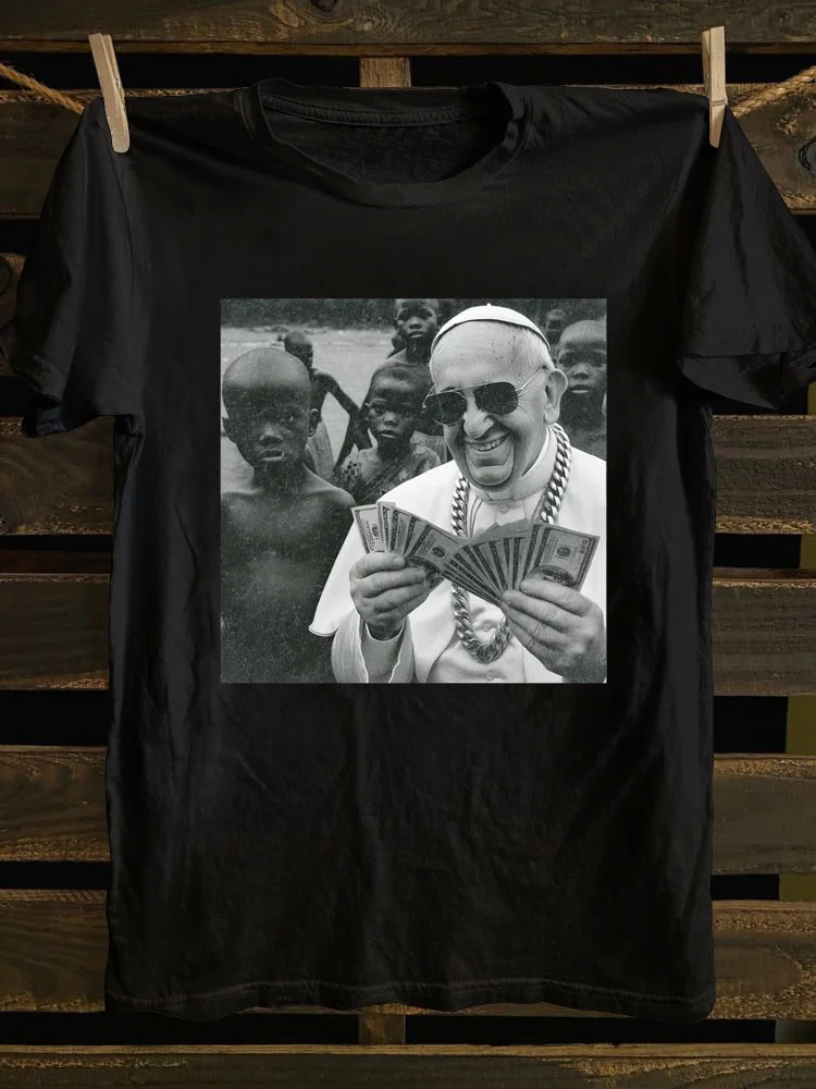 Teecade Teecade Pope Counting Money T-shirt